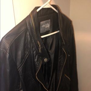 Charlotte Russe Black & Gold Leather Jacket